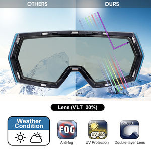 Occhiali da Sci con Protezione CE UV400, Occhiali da Snowboard Antiappannamento con Lenti Polarizzate, Occhiali da Sci OEM, Occhiali da Sole per Sport sulla Neve con Logo Personalizzato - Product Image 2