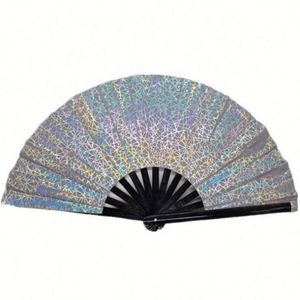 Abanico de Mano Plegable de Bambú Reflectante con Luz LED Blanca, de 33 cm (13 Pulgadas), Personalizado, Nuevo Estilo, Grande, para Regalo Promocional - Product Image 1