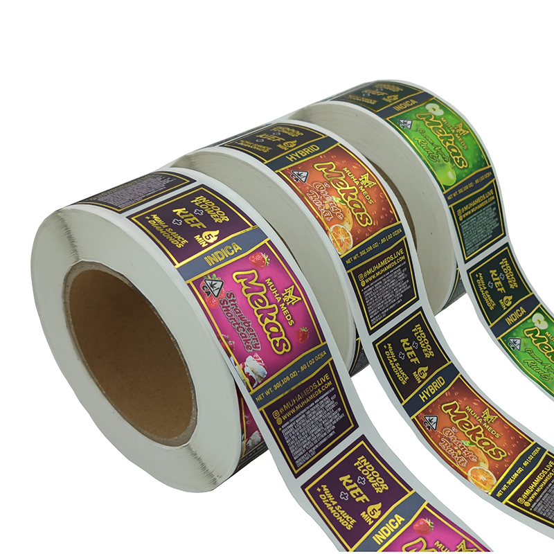 Customized Pantone Color Matte Metallic Silver UV Spot Stamping Foil Printed Vinyl Sticker Waterproof Packing Label