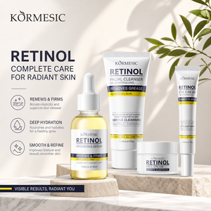ชุดผลิตภัณฑ์ดูแลผิวหน้าเรตินอลแบรนด์ KORMESIC  กระชับผิว ชุ่มชื้น เซรั่ม โฟมล้างหน้า ครีมบำรุงผิวหน้า ครีมบำรุงรอบดวงตา ฮาลาล ผลิตภัณฑ์จากธรรมชาติ รับผลิตแบบ OEM - Product Image 1