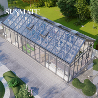 Véranda en aluminium, jardin d'hiver en verre, serre, solarium, toit de terrasse, isolation thermique extérieure, préservation de la chaleur