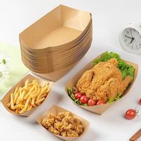 Barquette jetable en papier kraft biodégradable pour sushis, nouilles, frites – Emballage alimentaire en gros – En stock