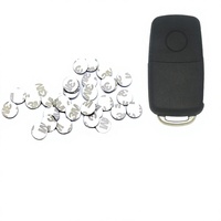 Autocollant de logo de clé de voiture en aluminium de luxe auto-adhésif de 14 mm, personnalisable avec logo