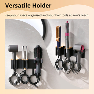 <span class=keywords><strong>Support</strong></span> <span class=keywords><strong>mural</strong></span> pour sèche-<span class=keywords><strong>cheveux</strong></span>, fer à friser, 3 en 1, organisateur d'outils pour coiffeuse de salle de bain - Product Image 3