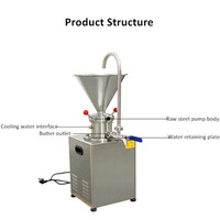 Pindakaasmachine van roestvrij staal 304, 30-50 kg/uur, voor thuisgebruik
