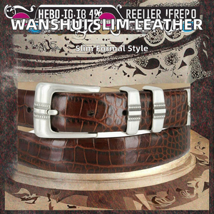 Ceinture de robe formelle fine pour femme en cuir véritable avec boucle à ardillon en alliage de haute qualité Wanshui - Product Image 2