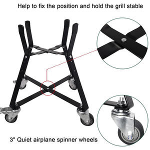 Soporte de parrilla personalizado para accesorios Kamado Joe, nido rodante con ruedas de bloqueo de alta resistencia, carros de parrilla - Product Image 6