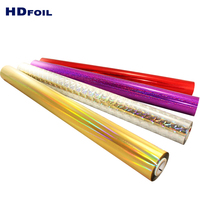Film de transfert holographique professionnel HDFOIL générique en PET, couleur or, effet arc-en-ciel, métallique, pour marquage à chaud, rouleau de film de transfert thermique