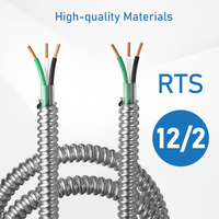 Cable JZD UL1569 Tipo MC de 250 pies, en Stock, con Armadura de Aluminio Entrelazado, Cable de Cobre THHN, para Cableado Residencial y Comercial