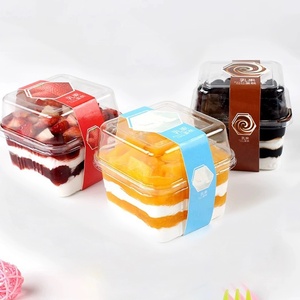 กล่องใสสำหรับบรรจุภัณฑ์ชีสเค้กขนาดเล็กแบบขายส่ง กล่องใสสำหรับขนมอบ ขนมหวานเดี่ยว กล่องใส PET สำหรับคัพเค้ก 8 ออนซ์ ใช้สำหรับขนมหวาน - Product Image 2