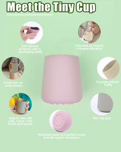 Tasse d'apprentissage en silicone colorée 100 % alimentaire sans BPA pour bébés et tout-petits de 6 mois et plus, idéale pour l'autodirection alimentaire - Product Image 5