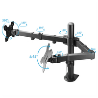 Bras de moniteur Yuanfan Suptek, support de moniteur, support de bureau, réglable en hauteur, double bras de montage en acier classique pour ordinateur, 2 écrans
