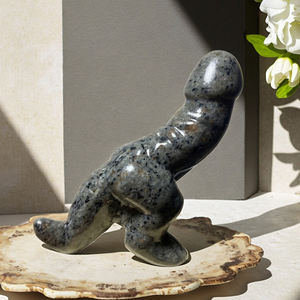 Großhandels preis Hand geschnitzte 10cm natürliche gemischte Edelstein Dinosaurier <span class=keywords><strong>Dildo</strong></span> Figur Carving Craft Ornament für Home Decoration - Product Image 3
