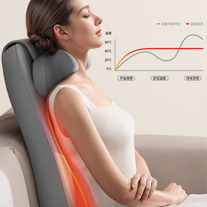 Coussin de massage pour le dos, le cou, les épaules et la taille, avec thérapie infrarouge, rechargeable par USB, 6 têtes de massage, technologie en tissu - Product Image 3