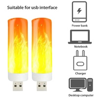 Mini lampe LED USB effet flamme pour la maison, la fête, le jardin, le Camping, la décoration d'halloween et de noël
