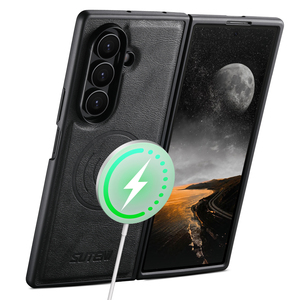 Funda Protectora para Teléfono con Carga Inalámbrica Magnética de Cuero Sintético con Sensación Esmerilada SUTENI para <span class=keywords><strong>Samsung</strong></span> <span class=keywords><strong>Galaxy</strong></span> Z Fold 7 6 - Product Image 3