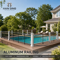 Système de balustrade en aluminium à prix d'usine, balustrade moderne en forme de U pour terrasse, jardin, villa, revêtement en poudre personnalisé, vente en gros