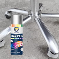 Peinture métallique pour voiture GORVIA P401C 400ml, séchage rapide, effet chrome, peinture en aérosol