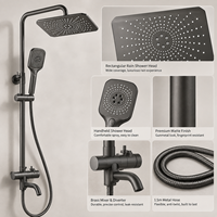 Ensemble de douche mural complet en acier inoxydable 304 de haute qualité pour salle de bain