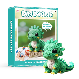 Dinosaurs Crochet Kit <b>for</b> <b>Beginners</b> Animal <b>Knitting</b> <b>Sets</b> With Diy Crochet Crafts <b>for</b> Adults and Kids - Product Image 1