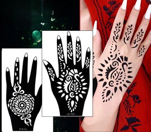 Juego de <span class=keywords><strong>Plantillas</strong></span> para Tatuajes de Henna, 28 Hojas para Manos y Antebrazos, <span class=keywords><strong>Plantillas</strong></span> para Aerógrafo DIY - Product Image 4