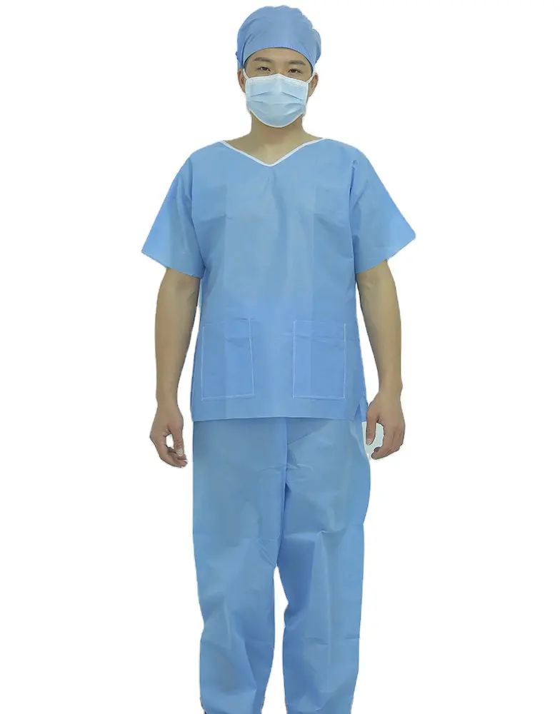 Esfregões descartáveis médicos, vestido cirúrgico, uniforme de hospital, trajes
