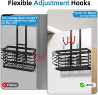 Organisateur de salle de bain mural 3-en-1 réglable en hauteur pour outils capillaires, support de sèche-cheveux, à fixer au-dessus de la porte d'armoire
