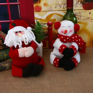 Изготовленный на заказ плюшевый Санта-Клаус Снеговик животное красное вино крышка бутылки рождественские плюшевые игрушки