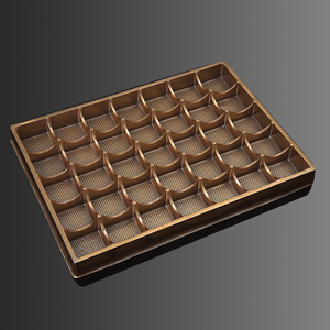 Caja de plástico rectangular para embalaje de Chocolate, bandeja de plástico dorado de alta calidad para embalaje de alimentos