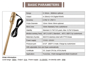 Sensor de Nivel de Combustible Capacitivo Digital Analógico de 4-20 mA para Tanque de Agua, Diésel y Combustible, Sonda de Nivel de Combustible GPS - Product Image 3