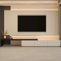 Meuble TV moderne minimaliste en bois sur pied pour salon, vente directe d'usine, conception gratuite, mobilier écologique pour la maison