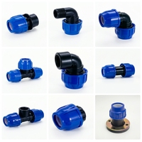 Accessoires de plomberie pour l'eau, raccord en PP, diamètre PE PE 40 mm, PN16 16 bar, raccords à compression, raccords pour l'eau, té pour système d'irrigation