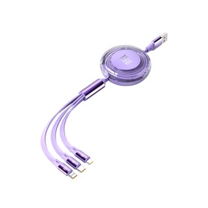 3 In 1 Retractable Charging <b>Cable</b> Type C Lightning Micro Usb For Mobile Phone 1m Tpe Jacket - Product Image 1