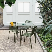 WISEMAX FURNITURE Ensemble de table en métal simple pour cour nordique et extérieur pour restaurant, hôtel et patio.