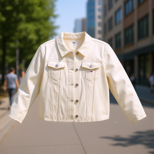 Veste trucker Tommy Hilfiger pour femme, en denim de coton blanc, décontractée, coupe classique, taille normale, pour le printemps - Product Image 2