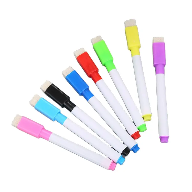 Goedkope Prijs Custom Logo Water Uitwisbare Marker Pen Whiteboard Pen Met Wol Borstel