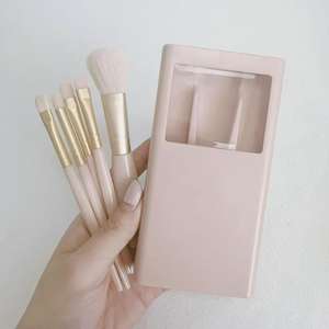 Ensemble de 5 pinceaux de <span class=keywords><strong>maquillage</strong></span> avec miroir, mini ensemble de pinceaux de beauté multifonctionnel <span class=keywords><strong>complet</strong></span> pour le visage, les lèvres, nouveau, <span class=keywords><strong>complet</strong></span> pour les ombres à paupières - Product Image 2