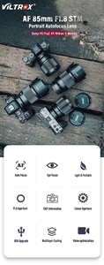 Viltrox 85mm <span class=keywords><strong>1.8</strong></span> Full Frame tự động lấy nét ống kính chân dung cho <span class=keywords><strong>Nikon</strong></span> Z Fuji x Mount ống kính máy ảnh cho ống kính máy ảnh Sony - Product Image 2