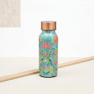 Bouteille d'eau en cuivre durable Meenakri pour un usage quotidien, bouteille d'eau en cuivre ayurvédique, bouteille d'eau de 500 ml, anti-fuite - Product Image 1