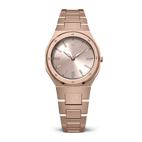 Montre-bracelet de luxe à quartz pour femme, plaquée or, élégante, prix de gros, fabrication 2025, vente chaude