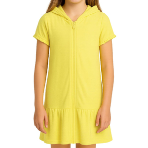 <span class=keywords><strong>Robe</strong></span> <span class=keywords><strong>de</strong></span> <span class=keywords><strong>bain</strong></span> pour filles avec capuche zippée intégrale et volants, en tissu éponge, pour enfants - Product Image 3