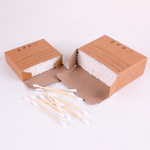 Bastoncini di bambù biologici Oem In cotone di bambù In vendita In scatola di carta rotonda - Product Image 1