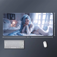 Tapis de souris extra large avec motif de fille anime sexy, tapis de bureau dédié au gaming, tapis de souris pour ordinateur portable de style anime mignon