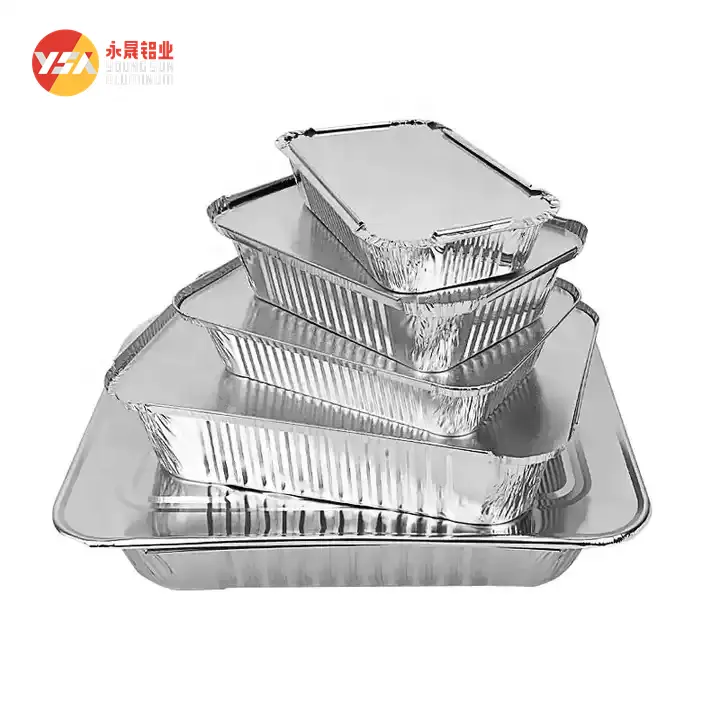 Cấp thực phẩm dùng một lần container Bạc Aluminum foil Chảo container thực phẩm cho rang nấu ăn sưởi ấm/đóng gói thực phẩm