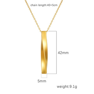 Meetyoo all'ingrosso Mobius Design a spirale asta diritta ciondolo in acciaio inox coppia collana maglione catena nome inciso per uomo - Product Image 2