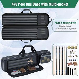 Funda de billar personalizada OEM de fábrica BSCI con 8 orificios, estuche de transporte suave para tacos de billar con correa cruzada para 4 culatas y 4 varillas - Product Image 3