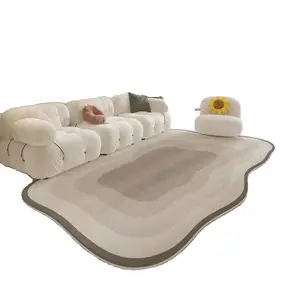 שטיח סלון רוח צרפתי שמיכת מיטת חדר שינה לא סדירה ביתי אור ירוק שולחן קפה ספה יוקרתית