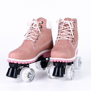 <span class=keywords><strong>Pattini</strong></span> a rotelle sportivi a quattro ruote con ruote lampeggianti in PU/PVC, <span class=keywords><strong>pattini</strong></span> da pattinaggio artistico a doppia fila, stivali francesi Martin, <span class=keywords><strong>pattini</strong></span> a rotelle ABEC-7 - Product Image 5