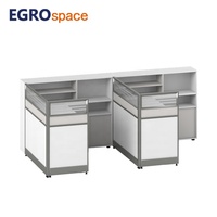 EGROspace Mobilier de bureau moderne et élégant : Poste de travail modulaire avec armoire double latérale et cloison