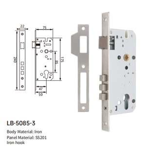 Ensemble <span class=keywords><strong>de</strong></span> Serrure <span class=keywords><strong>de</strong></span> Poignée <span class=keywords><strong>de</strong></span> <span class=keywords><strong>Porte</strong></span> en Fer à Double <span class=keywords><strong>Action</strong></span> Boby en Alliage <span class=keywords><strong>de</strong></span> Zinc Solide Corps <span class=keywords><strong>de</strong></span> Serrure <span class=keywords><strong>de</strong></span> Mortice 50*85 Panneau Poignée <span class=keywords><strong>de</strong></span> <span class=keywords><strong>Porte</strong></span> en Fer SS201 Design Moderne - Product Image 3